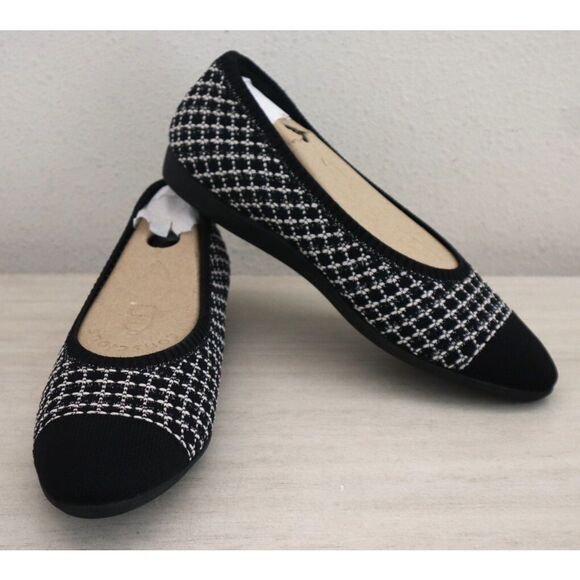 VIVAIA WMN Sz 37 US 6.5 Black Tweed Tamia Walker 2.0 Almond-Toe Ballet Flats - Picture 11 of 12